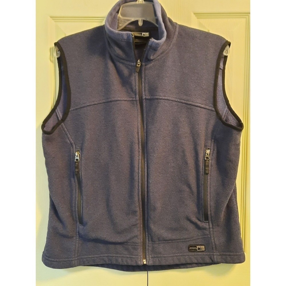 REI Fleece Vest Womens Large Blue Full Zip Hiking Outdoors Athletic
